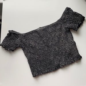 Topshop sparkly ruched crop top